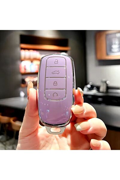 AYZ GARAGE Chery - Jaecoo 7 Tpu Malzeme Lila Anahtar Kılıfı