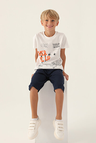 Rolypoly Boy's White Capri Set