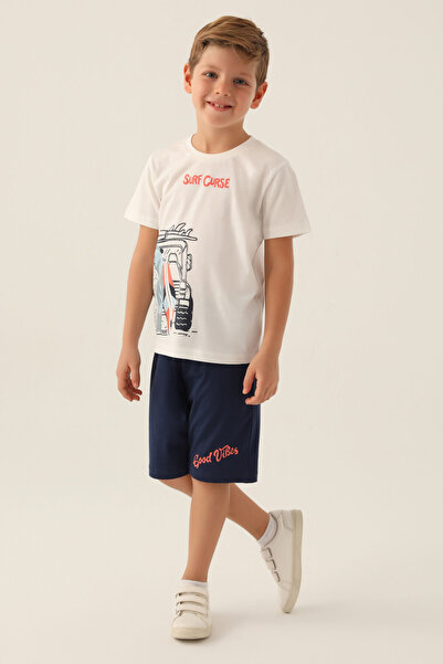 Rolypoly Boy's White Bermuda Suit