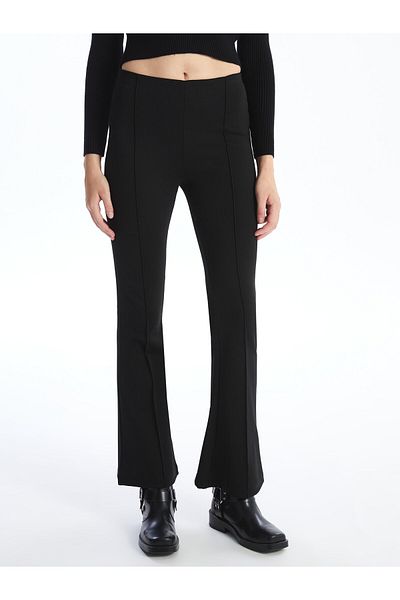 LC Waikiki Pantaloni de damă cu picioare spaniole cu talie elastică