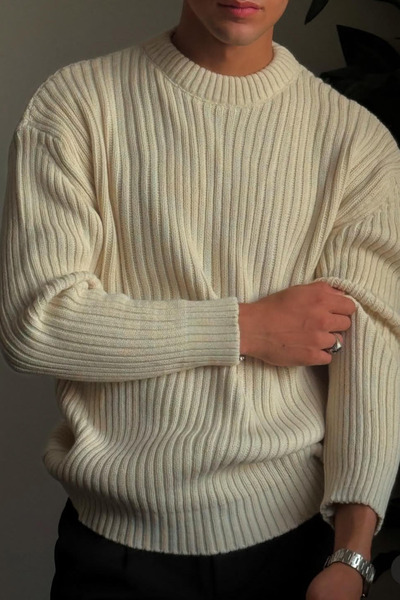 Tarz Cool Чоловічий трикотажний светр з капюшоном Regular Triko Kazak