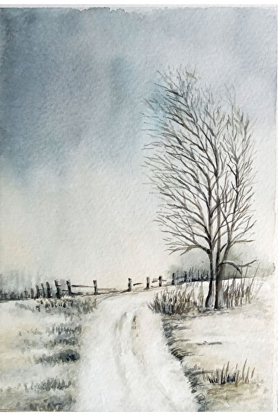 Sarisa Pictură originală în acuarelă pe hârtie Canson