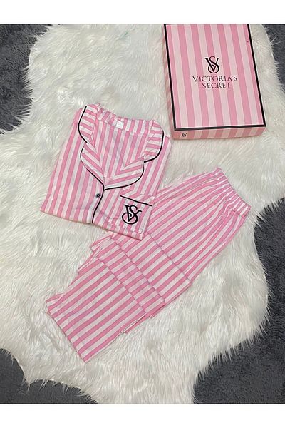 şıklık durağı Short-Sleeve Cotton Combed Women's Pajamas Set