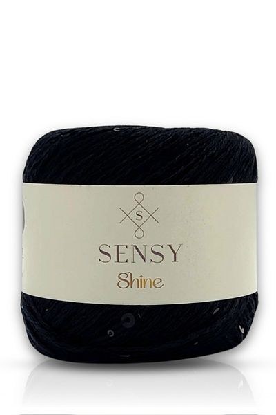 SENSY حبل شبكي مزين بالترتر باللون الأسود