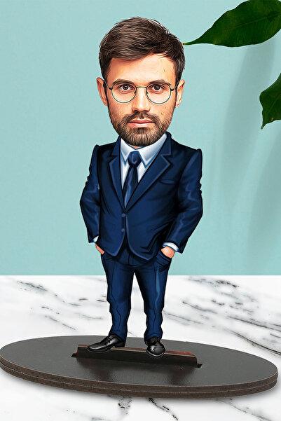 Fotomcity Kişiye Özel Fotoğraflı Müdür Tasarımlı Karikatür Biblo