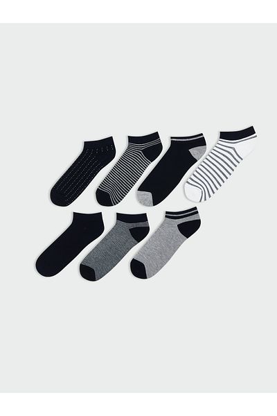 LC Waikiki Set of 7 Striped Men's Booties Socks