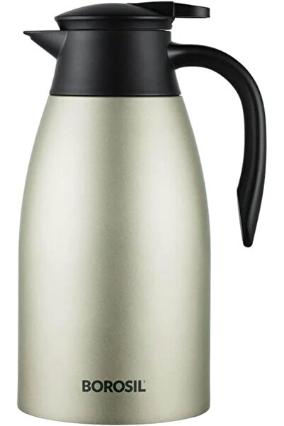 Borosil إبريق شاي معزول بالفراغ من الفولاذ المقاوم للصدأ (فضي، 2 لتر)