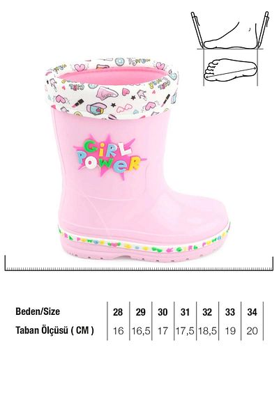 GEZER 00678 Girl's Thermal Lined Water Rainproof Boots
