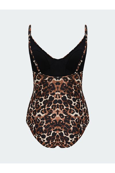 LC Waikiki Γυναικείο μαγιό με αποσπώμενο μαξιλαράκι Leopard