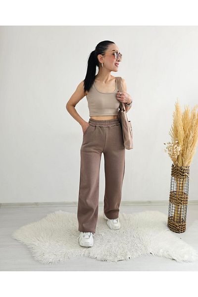 6 butik altı üstü butik Φούτερ Palazzo Pipe Leg 3 Thread Raised