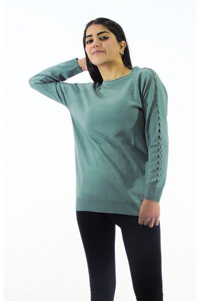 Tuğra Knitted Sweater with Sleeve Detail