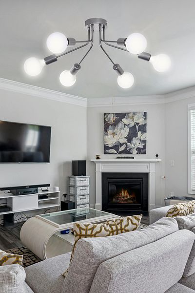 Modavize Naomi Modern Design Living Room Bedroom Living Room Kitchen Gray Color 6-Piece Chandelier (Without Bulb)