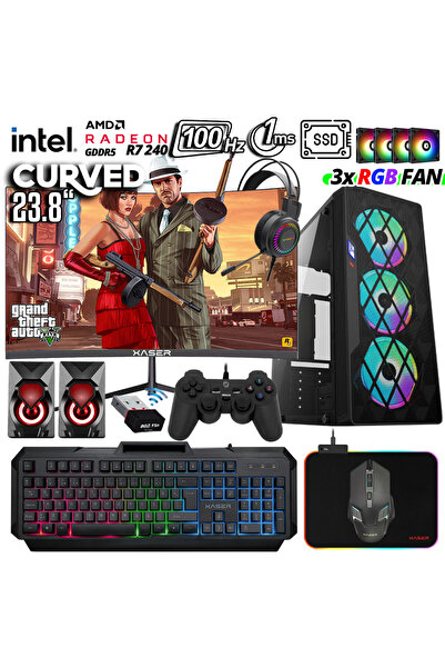 XASER Xsr967 I5 3470 16gb Ram 1tb Ssd 4gb R7 240 Gddr5 23.8"100hz Curved Oyun...