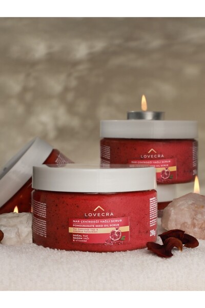 LOVECRA Body Scrub Oil Based Natural Salt Body Peeling for Dry Skin 290Gr
