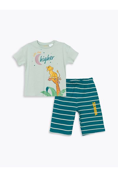 LC Waikiki Lcw Kids Crew Neck Lion King Printed Boys' Pajamas Suit