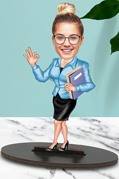 Fotomcity Kişiye Özel Fotoğraflı Müdüre Tasarımlı Karikatür Biblo