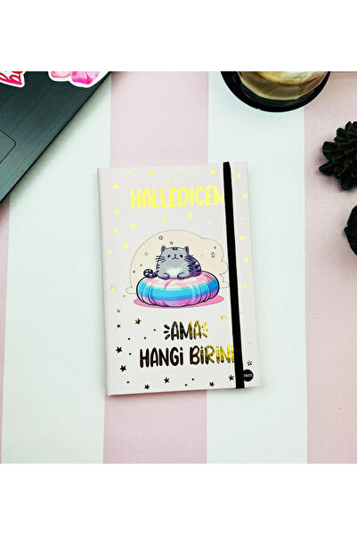 hediyeofisi Ama Which One V2 - Elastic Notebook with Halledicem Design