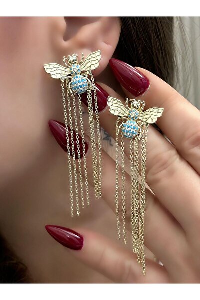 MyladyAccessoriess Sallantılı Zincir Detay Arı Küpe (Çelik)