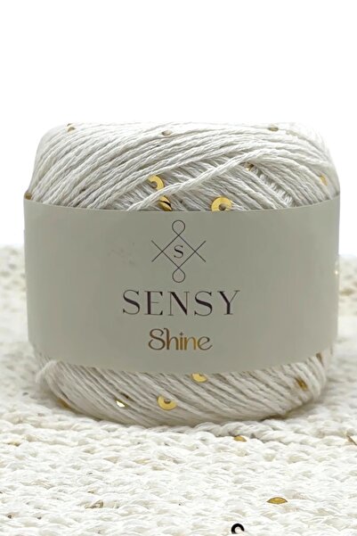 SENSY Shine Pullu Örgü Ipi Ekru