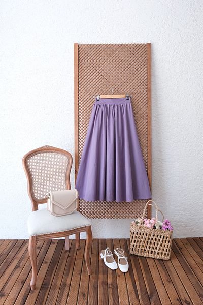 KÜÇÜĞÜM BUTİK Fusta din poplin liliac evazată