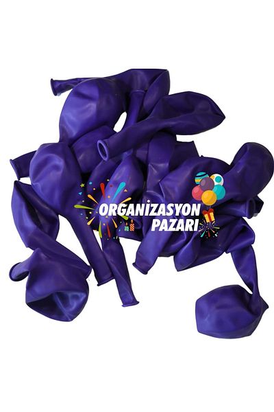 Organizasyon Pazarı 12 inch Purple Color 10 Pieces Pastel Decoration Balloon