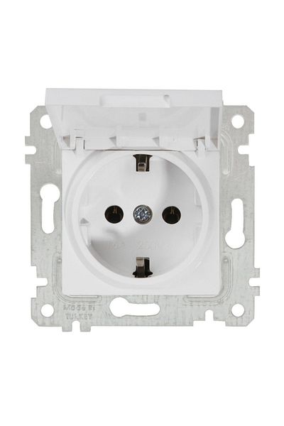 Mutlusan Rita White Mechanism Grounded Socket with Key Cover
