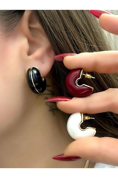 MyladyAccessoriess Black Brass Coated Tube Hoop Earrings