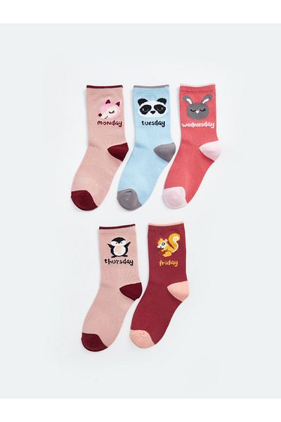 LC Waikiki Patterned Girl's Socks, Pack of 5