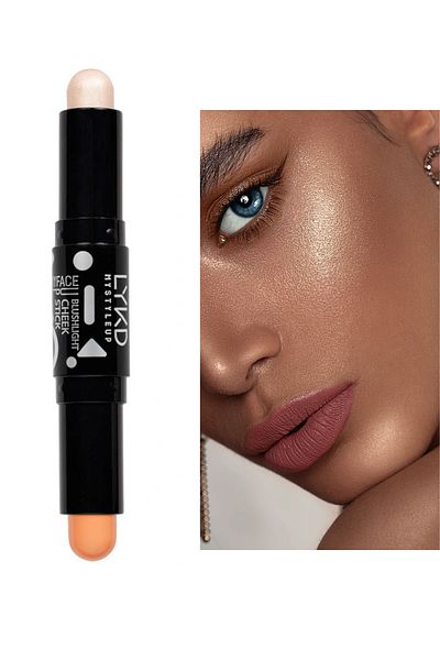 lykd Blush & Highlighter - Double Sided Cheek Stick -306 Tasty Pink 944 Sun Beam