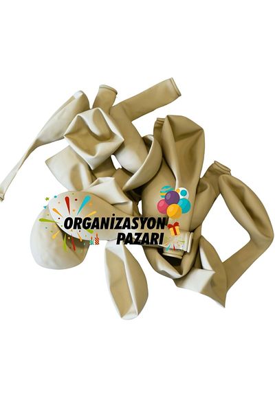 Organizasyon Pazarı 12 Inch Off-White Color 10 Pieces Retro Decoration Balloon