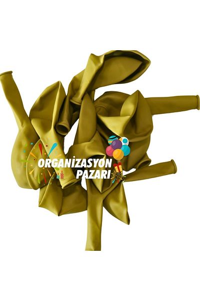 Organizasyon Pazarı 12 inch Turmeric Color 10 Pieces Retro Decoration Balloon