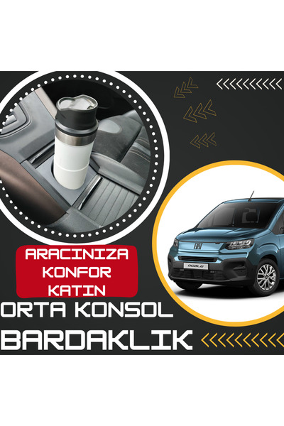 Toprakshop حامل أكواب متقاطع لوحدة التحكم المركزية متوافق مع موديلات فيات دوب...