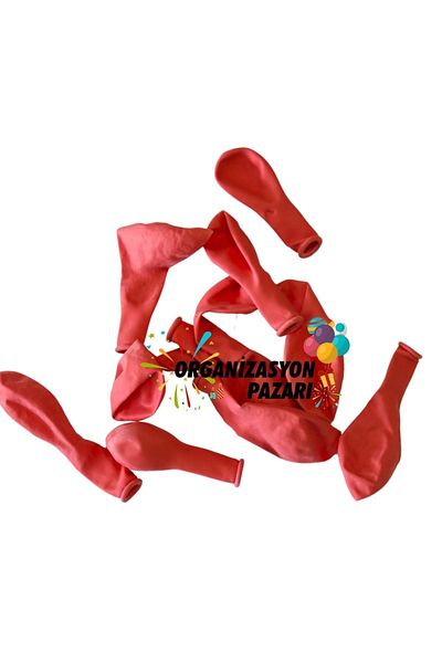 Organizasyon Pazarı 5 Inch Coral Colored 10 Pieces Small Size Decoration Balloon