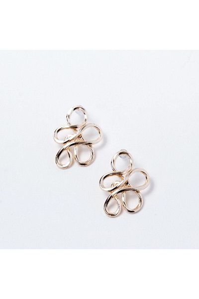 Ervalina Gold Color Spiral Design Standard Earrings