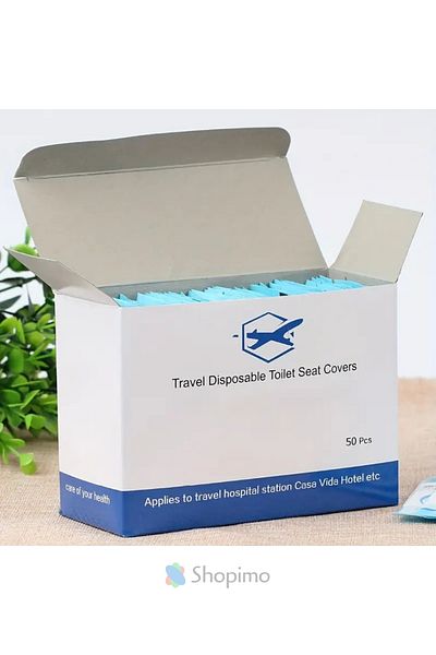 Shopimo 50Pcs Disposable Toilet Seat Cover Hygienic Toilet Seat Bag Transparent Pocket Type Portable