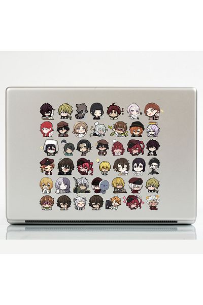 Ororabutik Σετ αυτοκόλλητων Bungou Stray Dogs 70 τεμαχίων Chibi - Osamu Dazai, Atsushi, Chuya, Kunikida Sketchbook