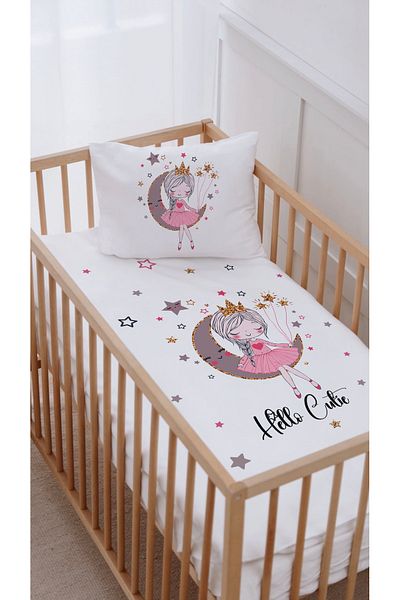 Lilabio 100% Cotton Park Bed Duvet Cover Set - 70X120 Princess on the Moon