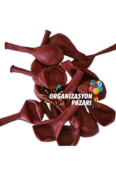 Organizasyon Pazarı 12 inch Deep Red Color 25 Pieces Pastel Decoration Balloon