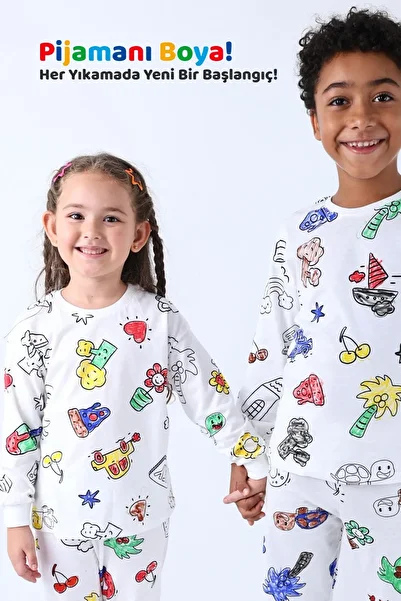 Kidmark Çocuk Modası Unisex Paintable Pajama Set