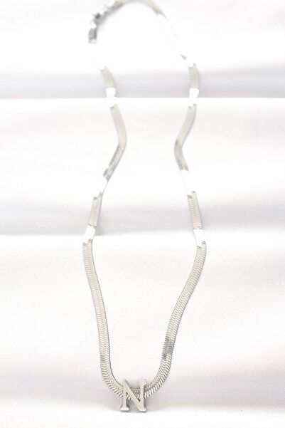 Skygo 316L Çelik N Harfli Silver Renk İtalyan Zincirli Kolye - TJ-BKO8541