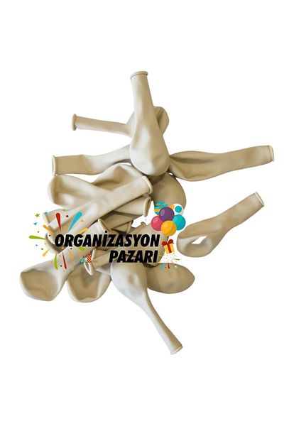 Organizasyon Pazarı 5 Inch Retro White - Small Size Decoration Balloon with 25