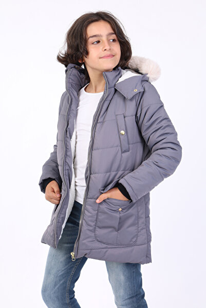 Toontoy Boy's Hooded Fur Coat
