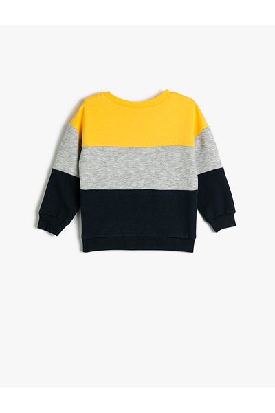 Koton Mikina Color Blocked Crew Neck Cotton