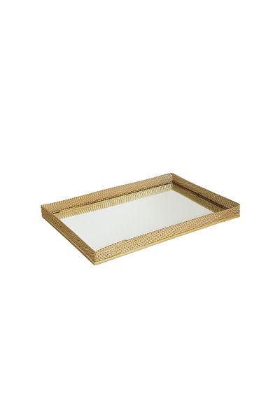 Lucky Art Luckyart Gold Round Modern Tray 38 cm