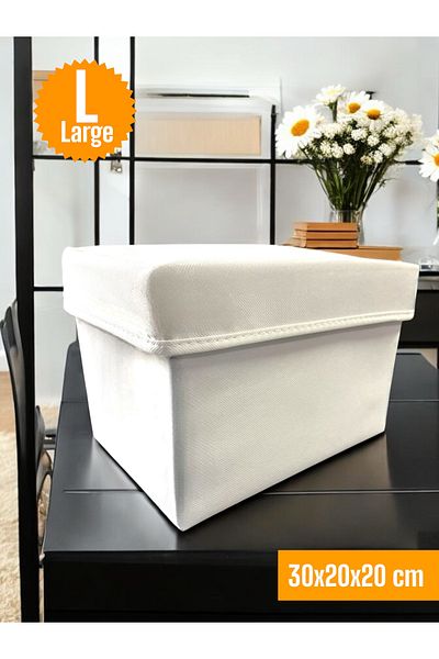 Balkan Room White Clamshell Closet Organizer Box Multi-Purpose Storage Box Large 30X20X20 cm
