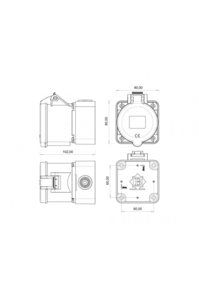 Bemis Ip44 Cee Norm 5/32a Duvar Priz 380v - 450v Bc1-3505-2510