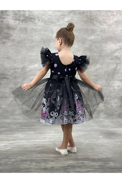 Uğur bebe New Season 1St Quality Girl's Black Tulle Kuromi Dress My Melody Lined Party Birthday Dress