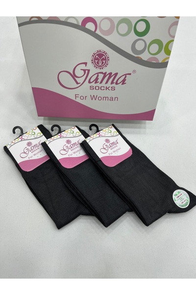 Gama Çorap 3 Adet Bambu %100 Doğal Naylonsuz Düz Renkli Kalın Kışlık Kadın So...