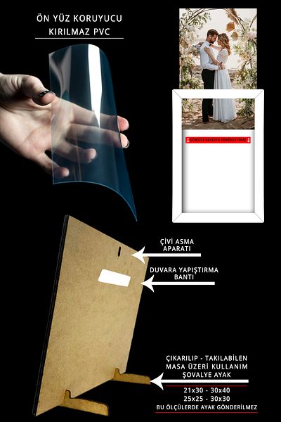 yhfoto 1 Pieces 15X21 and 2 Pieces 10X15 Glassless Pvc Frames - A5 and A6 Frames
