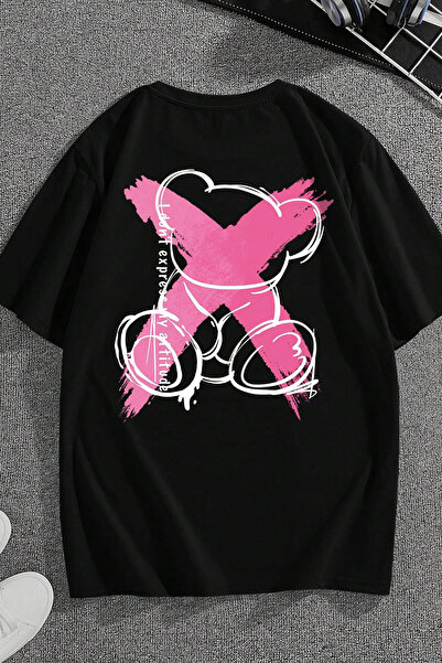 cc collection Tricou oversize cu imprimeu în formă de urs pe spate